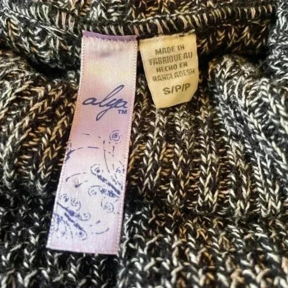 ALYA boxy oversized black cable knit cowl neck sweater women size medium - Picture 13 of 15